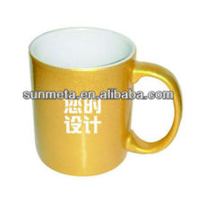 Sunmeta 11oz sublimation golden silver mug for heat press printing--manufacturer